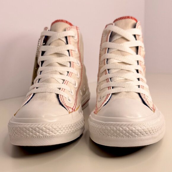 Pre-2003 New Converse Chuck Taylor All-Stars SZ M4/W6 White/Red Trim/ Blue Inner - Picture 3 of 11